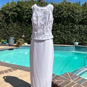R&M Richards White Sheath Wedding Dress